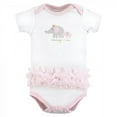 thumbnail image 3 of Hudson Baby Infant Girl Cotton Bodysuits, Pink Gray Elephant, 0-3 Months, 3 of 5
