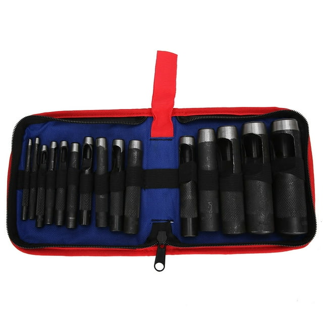 Juego de punzonado de cuero, colección artesanal ergonómica, herramientas manuales de acero