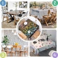 thumbnail image 4 of Dark Pioneer Flower Pattern Square Tablecloth,Waterproof Square Table Cover,Wipeable Spillproof Washable Table Cover for Home Kitchen Party Decor 42"X42"(107x107cm), 4 of 6