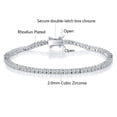thumbnail image 3 of GEMSME Tennis Bracelets for Women Cubic Zirconia Bracelet 18K White Gold Plated 2MM Round CZ Dainty Jewelry 8.5 Inch, 3 of 5