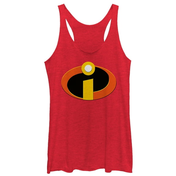 Women's The Incredibles Classic Logo Racerback Tank Top Red Heather X Large
