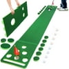 generic Golf Putting Mat, Extendable Practice Golf Pong-Game Set with 4 connectable Putting Pads,Includes 8pcs Golf Balls and Portable Bag for Indoor Outdoor Party Game Use