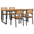 thumbnail image 4 of vidaXL Patio Dining Set Outdoor Table and Chair Solid Wood Acacia and Metal, 4 of 46