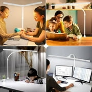 OptiLite White Clamp-On LED Desk Lamp, Dimmable Adjustable Arm Task Light with Touch Controls
