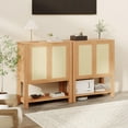 thumbnail image 3 of EDTara Freestanding 40-Inch Rattan Shoe Cabinet, Farmhouse Wooden Unit With Adjustable Shelves and Open Display Shelf, 3 of 7