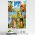 thumbnail image 1 of Nature Tapestry, Crops Under Sun Sunflower Wheat Field Rustic Farm Theme Idyllic Landscapes Print, Fabric Wall Hanging Decor for Bedroom Living Room Dorm, 5 Sizes, Multicolor, by Ambesonne, 1 of 1