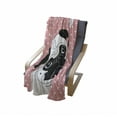 thumbnail image 4 of Pug Soft Flannel Fleece Throw Blanket, I Love Dogs with a Paw Print Emblem Pug with Tilted Head Fun Animal Print, Cozy Plush for Indoor and Outdoor Use, 70" x 90", Pink Black White, by Ambesonne, 4 of 6