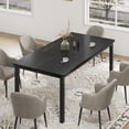 thumbnail image 4 of Qinaqin 70.8-Inch Industrial Negro cm de Profundidadining Mesa para 6 Mortise y Tenon Profundidadsign Robusto Metálico Legs Perfect Sala Oficina en Casa o Living, 4 of 7