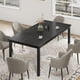 thumbnail image 3 of 70.8 - pulgada industrial dining mesa para 6 people, de madera long dinner mesa con mortise - tenon design y sturdy metal legs para dining room, oficina en casa, o sala de estar (negra), 3 of 7