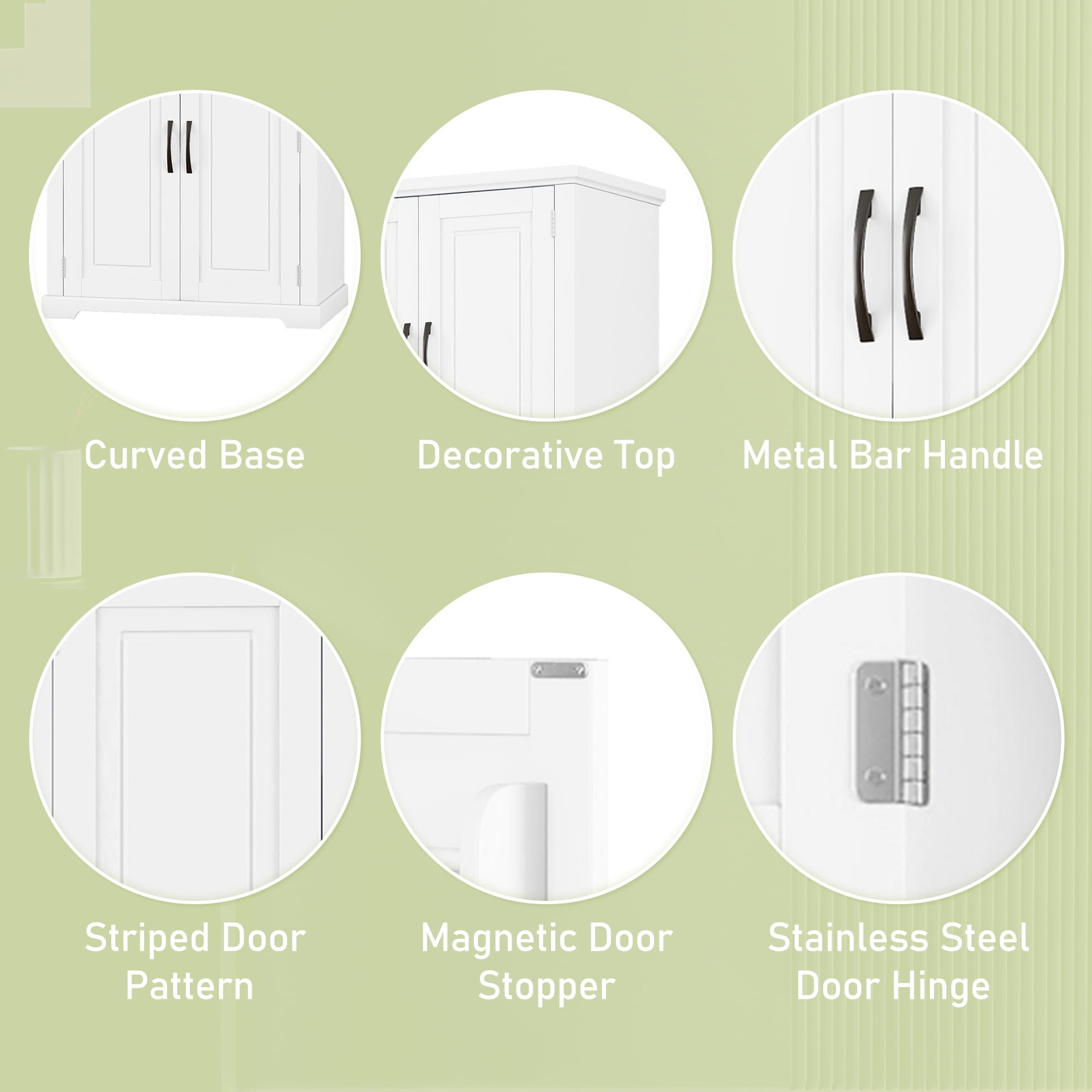 Euroco Bathroom Storage Cabinet with Multi-Functional Storage Space, Drawer with Slide Rails, Adjustable Shelf