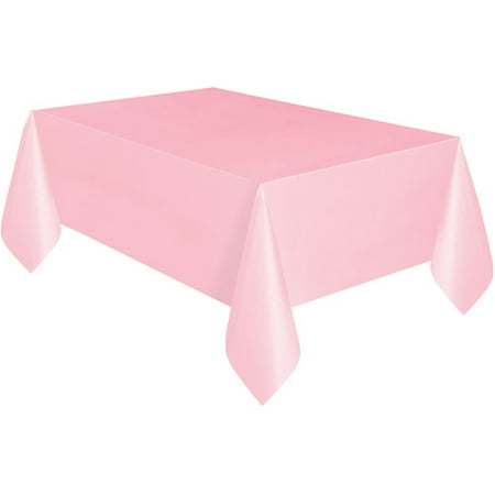 pink light tablecloth plastic