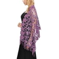 thumbnail image 5 of Qarigey Bufanda bordada Vestido de noche Mantón Moda Novia Dama de honor Brillo Lentejuelas Boda Capa Chales Ropa Envolturas Damas Ropa, zapatos y accesorios Miscelánea Violeta Por encima de 175cm, 5 of 5