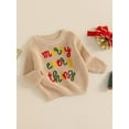 thumbnail image 5 of Toddler Baby Girls Boys Sweater 0 3 6 9 12 18 24 Months 2T 3T Christmas Clothes Letter Embroidery Crew Neck Long Sleeve Kids Pullovers Fall Tops, 5 of 9