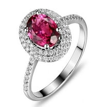 2.00 Carat Ruby and Diamond double Halo classic Engagement Ring for Women
