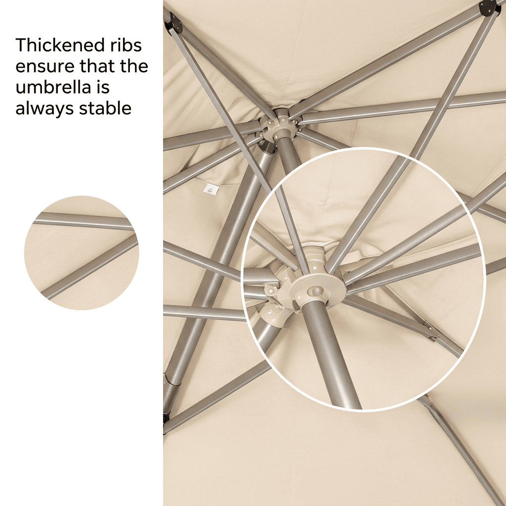 PURPLE LEAF 10 × 10 FT Patio Umbrella, Outdoor Cantilever Umbrella with Champagne Post, Hanging Offset Umbrella for Pool, Deck Garden, Beige