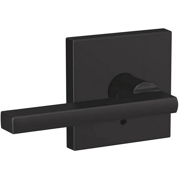 SCHLAGE Custom FC21 LAT 622 COL Latitude Lever with Collins Trim Hall-Closet and Bed-Bath Lock, Matte Black