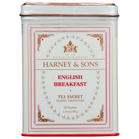 (Pack of 4), Harney & Sons English Breakfast Tea - 20 Sachet, 1.4 oz