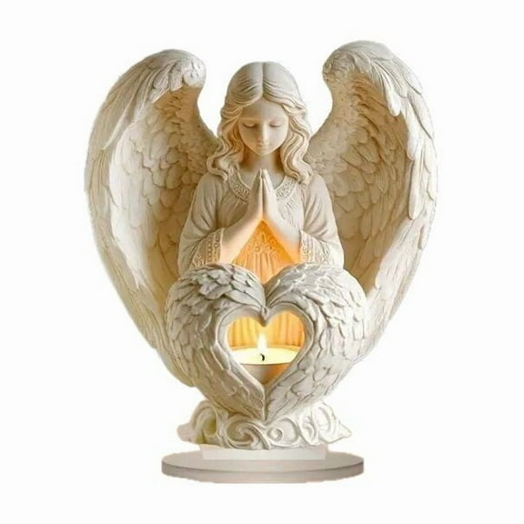 2D Heart Angel Statue, Acrylic Wall Decor for Easter, Wedding, Christmas, Home Tabletop Decoration, Gift for Baptism, Birthday, Housewarming