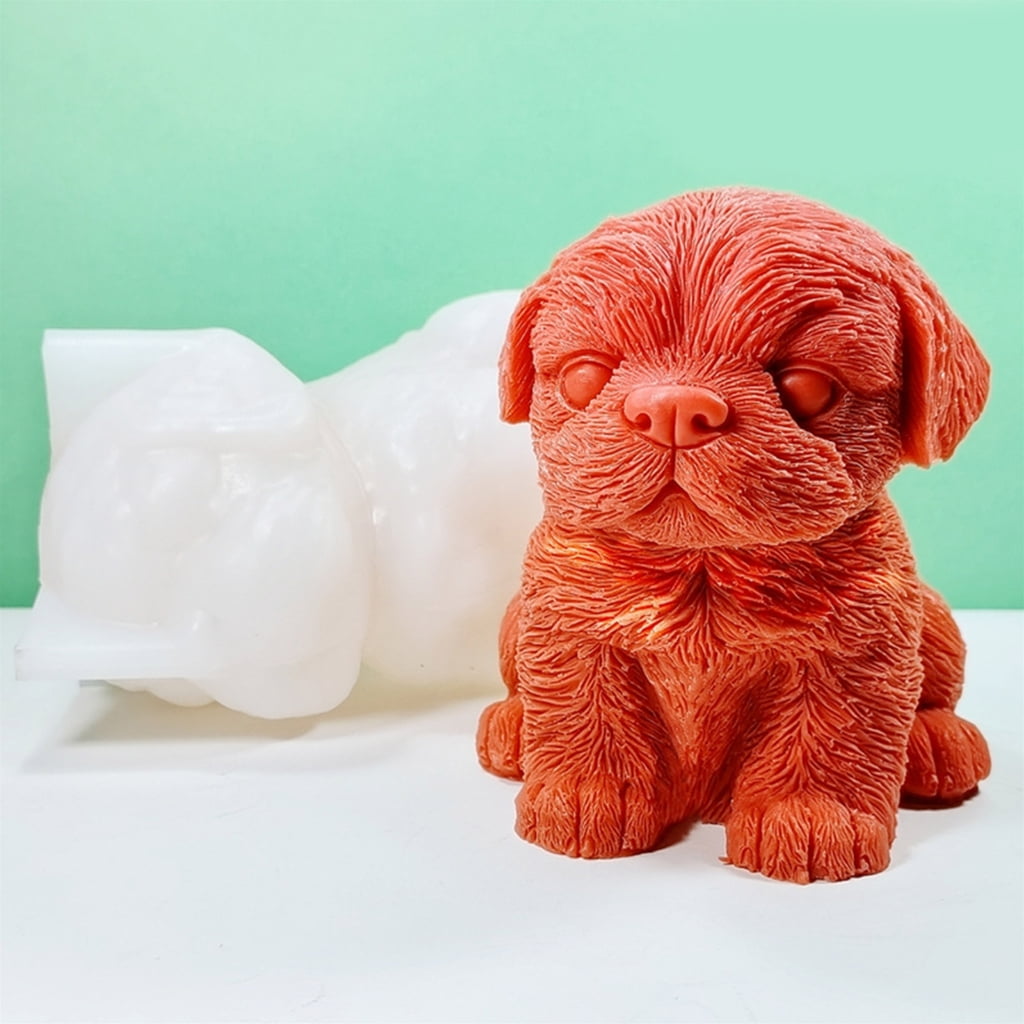 WINDLAND Dog Ornaments Dripping Glue Mold Diy Gypsum Ornaments Aromatherapy Candle Mold