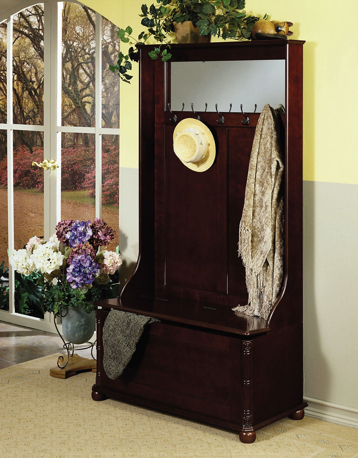 Heirloom Cherry Hall Tree with Storage Bench