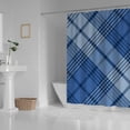 thumbnail image 3 of Coolnut Bath Shower Curtain Liners Blue Traditional Checkered Diagonal Tartan 60x72in Polyester Waterproof with 12 Curtain Hooks Bathroom Accessories Decoration, 3 of 6