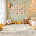 thumbnail image 4 of Lahome Washable 8'x10' Area Rug, Beige Floral Bow Print Rugs for Living Room, Non-Slip Ultra-Thin Soft Boho Neutral Carpet for Bedroom Kids Nursery Dorm, Large Mat, Beige, 4 of 8