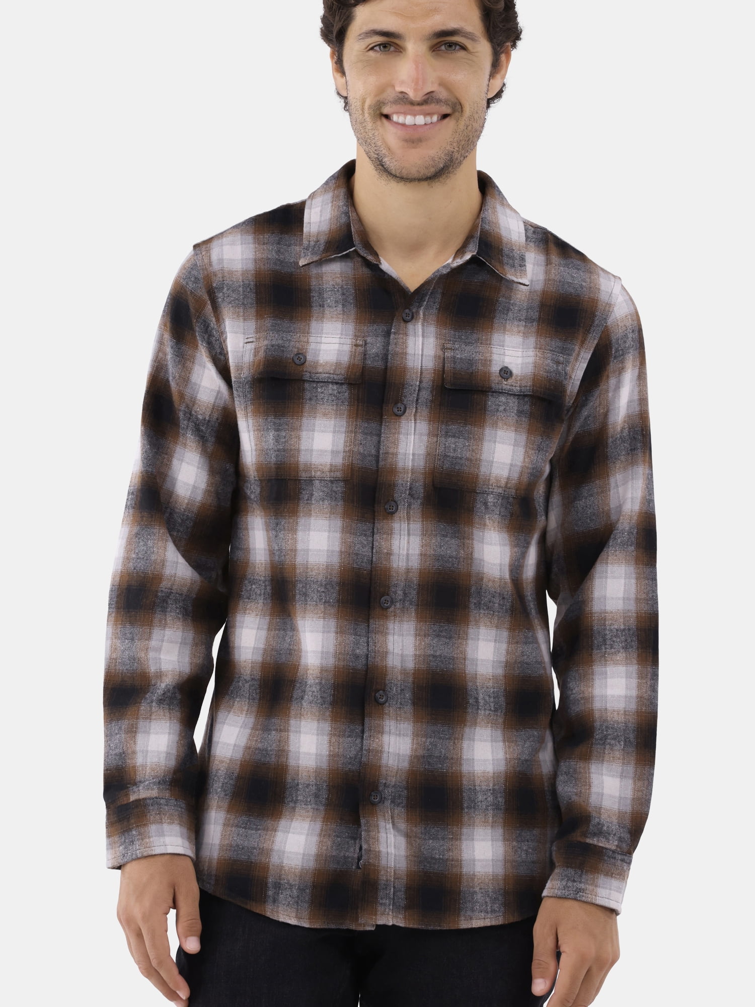 Burnside Men's Modern Fit Plaid Flannel Shirt with Long Sleeves, Sizes S-2XL