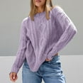 thumbnail image 2 of Women's Oversized Chunky Knit Crew Neck Sweater, 2 of 5