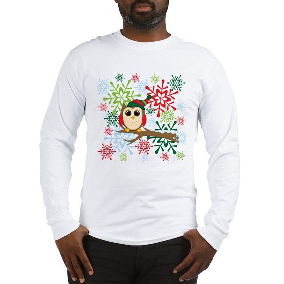 CafePress - Christmas Owl Long Sleeve T Shirt - Unisex Cotton Long Sleeve T-Shirt