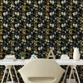 thumbnail image 3 of Ambesonne Floral Peel & Stick Wallpaper for Home, Summer Meadow Flower Botany, 13"x100", Mustard Grey and Black, 3 of 6