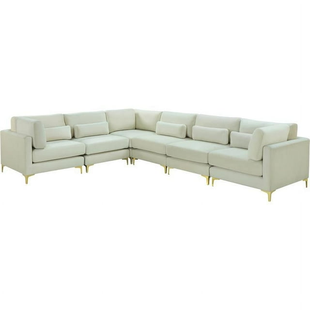 Meridian Furniture – Section Modulaire en Velours Crème Julia