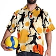 thumbnail image 4 of Basketball Men's Short Sleeve Poplin Shirt, Casual Printed Beach Button Down Summer Unisex Shirts, 4 of 6