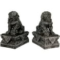 thumbnail image 4 of Oriental Furniture 18" Foo Dog Rust Patina Statues, set of 2, 4 of 4