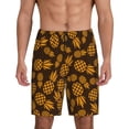 thumbnail image 2 of Picia Colorful Pineapple Pajama Shorts for Men, Men's Pajama Bottoms, Sleepwear,Short Pajama Pants-Small, 2 of 9