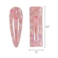 Marbleized Pink Hair Snap Clips, 2 Count