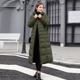 thumbnail image 5 of Niaviben Long Puffer Coat Women Puffer Jacket Womens with Hood Warm Winter Coats for Women Womens Fall Jackets Winter Jacket for Women Shirts Casual Womens Jackets Dressy Casual Green 2XL, 5 of 9