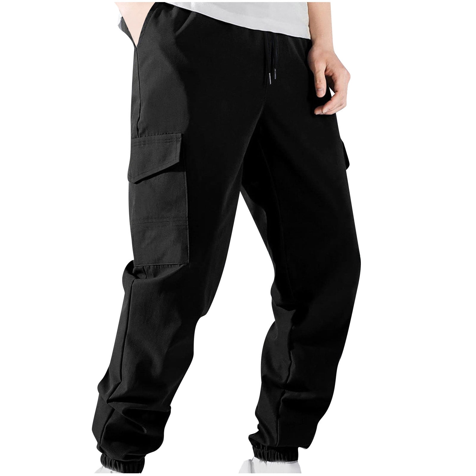 Meichang Men's Fashion Cargo Hiking Pants Elastic Waist Drawstring