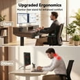 thumbnail image 3 of Electric Standing Desk with 5 Drawers, Monitor-Riser Design, 40" x 24" Height Adjustable Sit Stand Desk for Home Office, 4 Preset Pannel, Walnut, 3 of 9