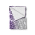 thumbnail image 2 of Grey and Purple Soft Flannel Fleece Throw Blanket, Eastern Traditional of Cosmos Pattern Boho Ombre Mandala Design Print, Cozy Plush for Indoor and Outdoor Use, 70" x 90", Purple White, by Ambesonne, 2 of 6
