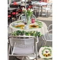 thumbnail image 4 of Spring Eucalyptus Sunflower Outdoor Tablecloth - 60 Inch Round Dining Table Cover, Farmhouse Birds Rustic Burlap Waterproof Outdoor Table Cloth with Umbrella Hole & Zipper for Picnic/Patio/Party, 4 of 7