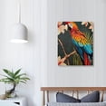 thumbnail image 4 of Creowell  Parrot Wall Art Canvas Colorful Parrot on Branch Painting Pictures Tropical Rain Forest Animal Prints Artwork for Living Room Bedroom Bathroom Decor Framed Ready to Hang 16x20 in, 4 of 5