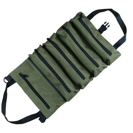 

Multi-Purpose Roll Tool Bags Hanging Wrench Roll Pouch Canvas Tool Organizer