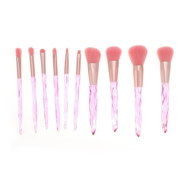 Conjunto de 10 Pcs de Brochas de Maquillaje Livianas para Viajes de Negocios de Bargains Únicos, Fibra Artificial de Lana Plástica Rosa