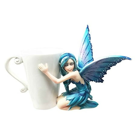 Love Sculpture Amy Brown Sky Comfort Fairy For The Love Of Tea Coffee Cup Sculpture Figurine Manga Whimsical Fae ()