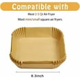 thumbnail image 2 of Mini Air Fryer Liners Disposable for Most 2-5 Qt Small Air Fryer, 100Pcs Small Parchment Paper for Baking Square Airfryer Paper Liners for 2-5 Qt, 2 of 7