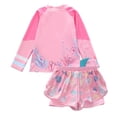 thumbnail image 2 of WIBACKER Girls Rash Guard UPF+ 50 Swimsuit Set Long Sleeve Bathing Suit Two Piece 3-9 Years Swimwear, 2 of 7