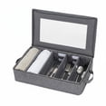 thumbnail image 3 of Grey Flatware Storage Case Box,Tableware Cutlery Utensil Storage Container with Cover/Lid,Silverware Organizer and Adjustable Compartments for Flatware Organization, 3 of 6