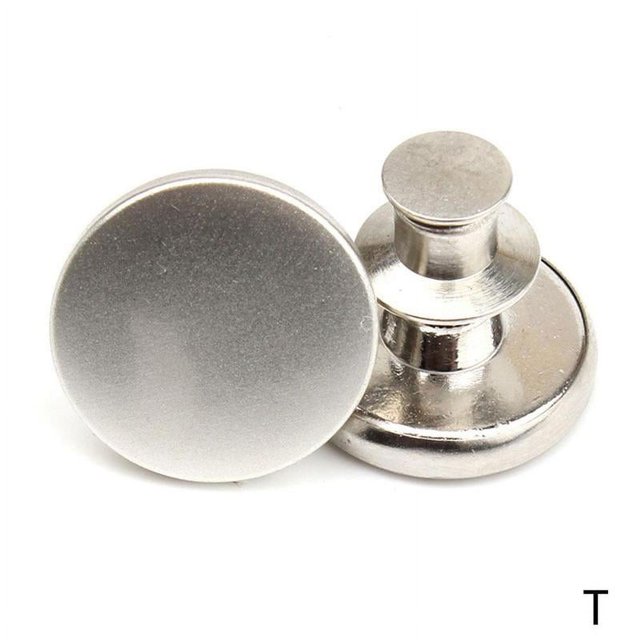 5pcs Retractable Jeans Button Adjustable Removable Stapleless Metal Buttons UK H9Z7