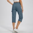 thumbnail image 7 of Cargo Capri Pants for Women Casual Summer Drawstring Elastic Waist Quick Dry Hiking Capris with Pockets, XL, 7 of 7
