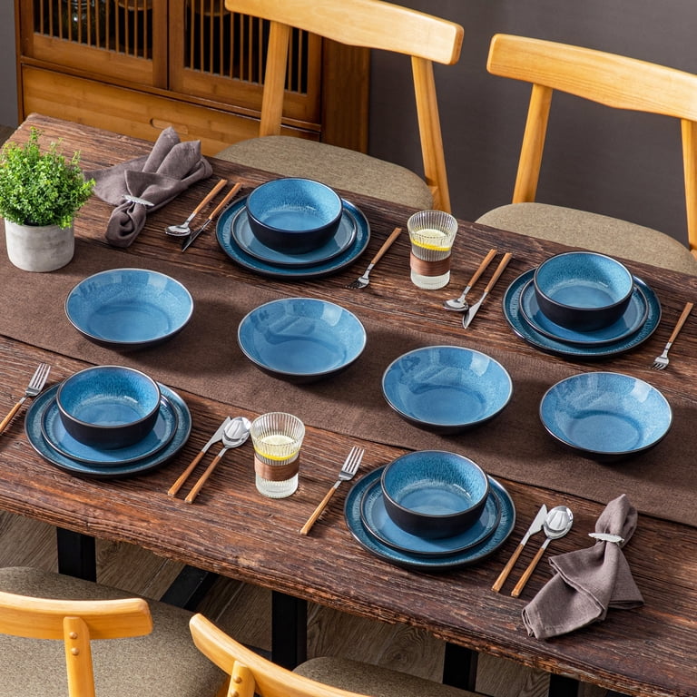 Vancasso 16 Piece Stoneware Dinnerware Set, Blue photo 8